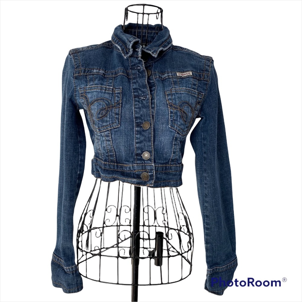 Hydraulic Cropped Denim Jean Jacket Size Small Juniors